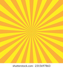 Yellow and orange sunburst (concentrated line) square