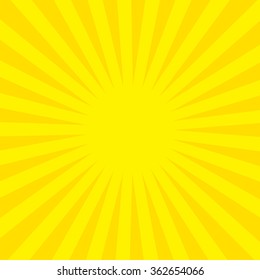 yellow orange sunburst. Hand drawn vector illustration