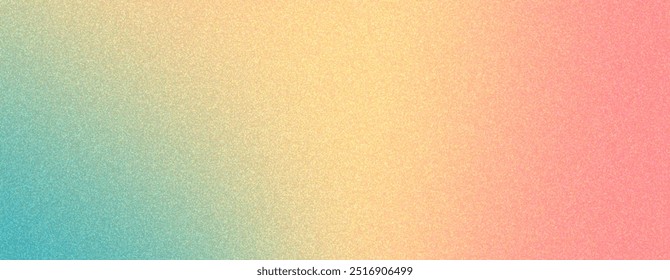 Fondo de gradiente amarillo, naranja y verde azulado abstracto con textura granulada, efecto de ruido, espacio de copia.