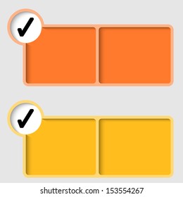 yellow and orange text frame with check box