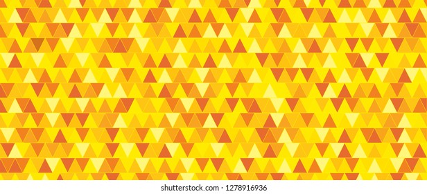 Yellow, orange triangle background. Triangles line pattern. vector mosaic, cells wave. Raster, Zig Zag waves patron. Chevron symbol. Triangular geometric sample with gradient. Glitter abstract.