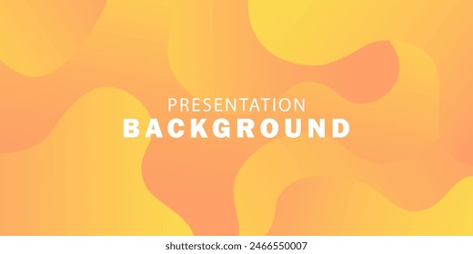 Gelbe und orangefarbene Vektorgrafik abstrakter kreativer Hintergrund in minimalem und schlichtem trendigem Stil mit Wave und flüssiger Form. Vorlage des Präsentationshintergrunds