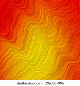 yellow and Orange vector background with bent lines. Colorful abstract illustration with gradient curves. Pattern for websites, landing pages.
