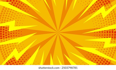 Vector amarillo y naranja clásico retro rayas vintage sunburst fondo