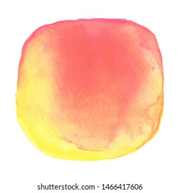 Yellow and orange watercolor on white background.