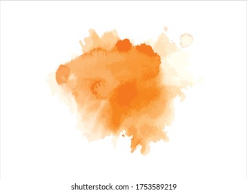 yellow orange watercolor stain with color shades paint stroke background