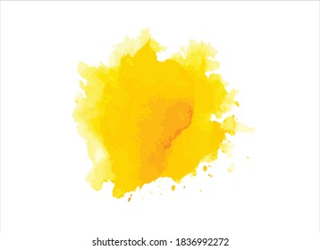 yellow orange watercolor stain with color shades paint stroke background