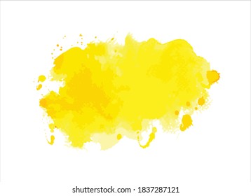 yellow orange watercolor stain with color shades paint stroke background
