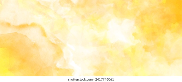 Yellow orange watercolor texture vector background for cards, flyer, poster, banner and cover design. Hand drawn spring watercolor brush strokes illustration for your design. Summer backdrop.