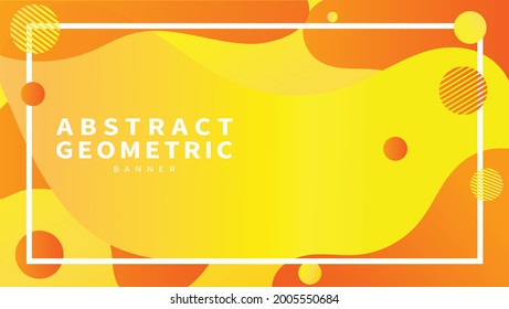 Yellow Orange Wave Geometric Abstract Background