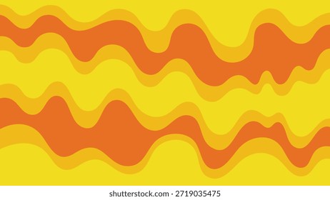 Un fondo ondulado amarillo y naranja con una franja roja y amarilla