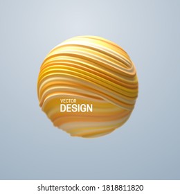 Burbuja orgánica amarilla aislada en fondo blanco. Composición abstracta con forma esférica 3d. Ilustración vectorial realista de la sustancia fluida. Diseño de pancartas de moda.