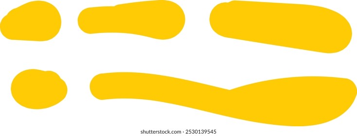 gelber Organic Squiggle Illustrationssatz