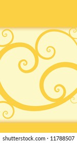 Yellow oriental curly background