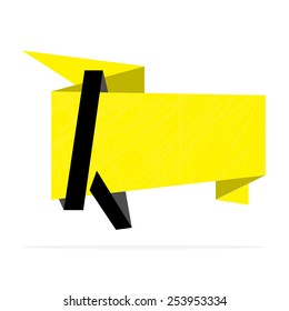 Yellow origami speech balloon