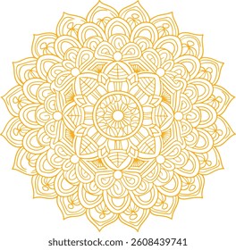 Yellow Ornamental Mandala Pattern on White Background. golden mandala design, yellow mandala design,gold mandala indian