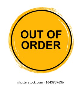 Yellow out of order vector sign