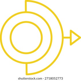 Ponto de bala moderno circular criativo contorno amarelo