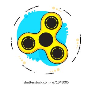Yellow outline hand spinner