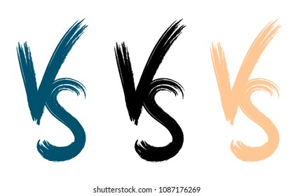 yellow outline versus sign like opposition. concept of confrontation, together, standoff, final fighting. isolated on white background. VS