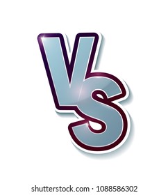 yellow outline versus sign like opposition. concept of confrontation, together, standoff, final fighting. isolated on white background. VS