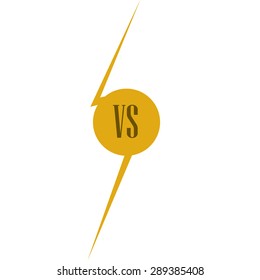 yellow outline versus sign like opposition. concept of confrontation, together, standoff, final fighting. isolated on white background. flat style modern logotype design vector illustration