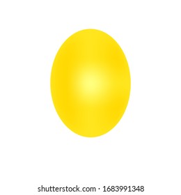 Huevo oval amarillo sobre fondo blanco. Ilustración vectorial.