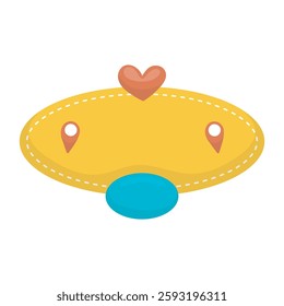 yellow oval empty text banner in flat vector design