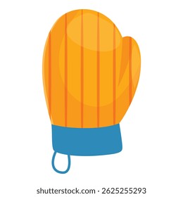 Luva de forno amarelo com pulseira azul, proporcionando segurança e conforto na cozinha