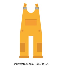 yellow overall uniform worker protective vector illustration eps 10