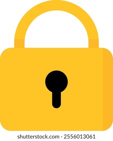 Yellow padlock with a black keyhole, symbolizing security, privacy, or protection. Ideal for websites, applications, and documents indicating secure or locked content.