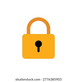 Yellow padlock icon with black keyhole
