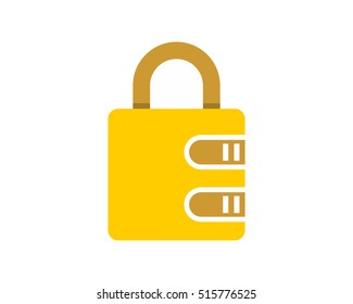 yellow padlock locked safety protection image vector icon logo