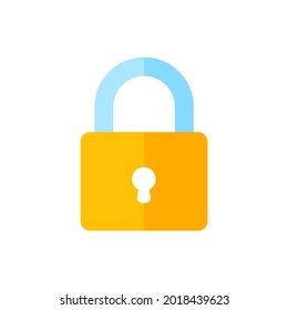 candado amarillo para bloquear la información en el concepto de cifrado de datos del equipo