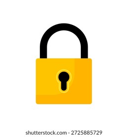 Bloqueio amarelo, conceito de segurança e proteção, privacidade, segurança, bloqueio, ícone de vetor