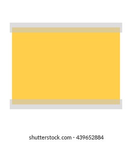 Yellow page with adhesive tape  on a white background