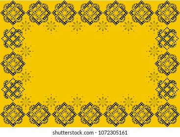 Yellow page template with an intricate golden frame