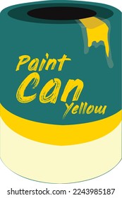 Yellow paint can tin 1 liter tint paint paint splash