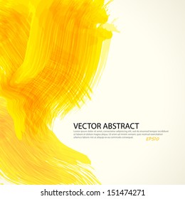 Yellow paint splashes background. Vector background with place for your text.