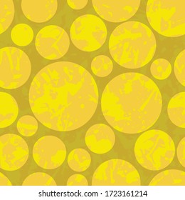 Yellow paint splatter seamless pattern, abstract multicolor vector background. Colorful design wallpaper for textile, fabric, wrapping paper.