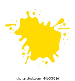 yellow paint stain isolated icon design, vector illustration  graphic 