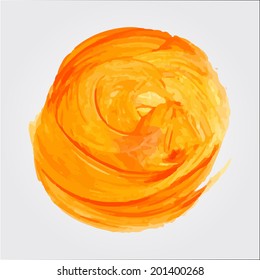 Yellow paint stroke. Vector artistic background.
