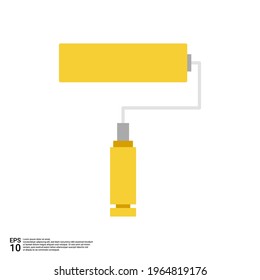 yellow paint tool illustration in flat design style