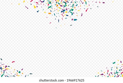 Yellow Paint Top Transparent Background. Happy Particles Background. Christmas Smear Texture. Orange Confetti Fun Pattern.