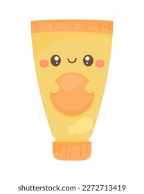 yellow paint tube kawaii style icon