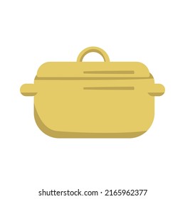 Yellow pan semi flat color vector object. Full sized item on white. Kitchenware. Preparing food. Cooking at home simple cartoon style illustration for web graphic design and animation