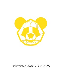 Vector de diseño del logo del panda amarillo.