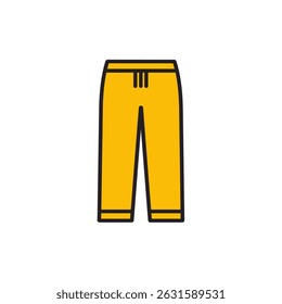 Yellow pants stand still against white background clothing icon