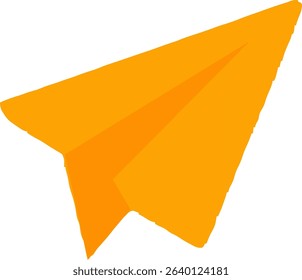 Yellow Paper Airplane for Message and Travel Concept	