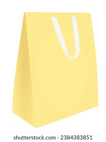 Plantilla de bolso de papel amarillo. ilustración vectorial
